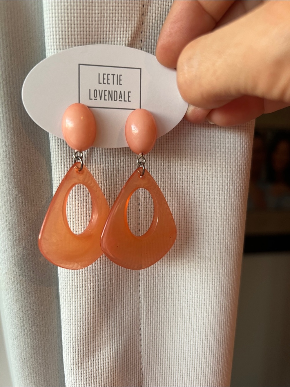 Peach Teardrop Dangle Earrings